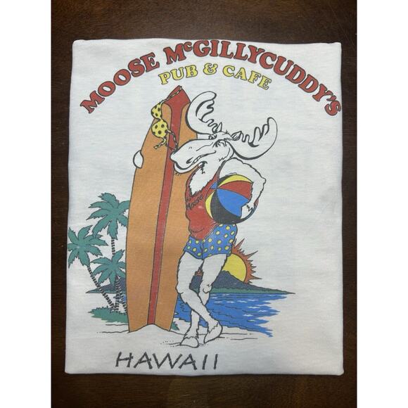 VTG 80s Waikiki Beach Party Hawaii Moose McGilly Cuddys Pub & Cafe Shirt Size XL - Picture 11 of 13